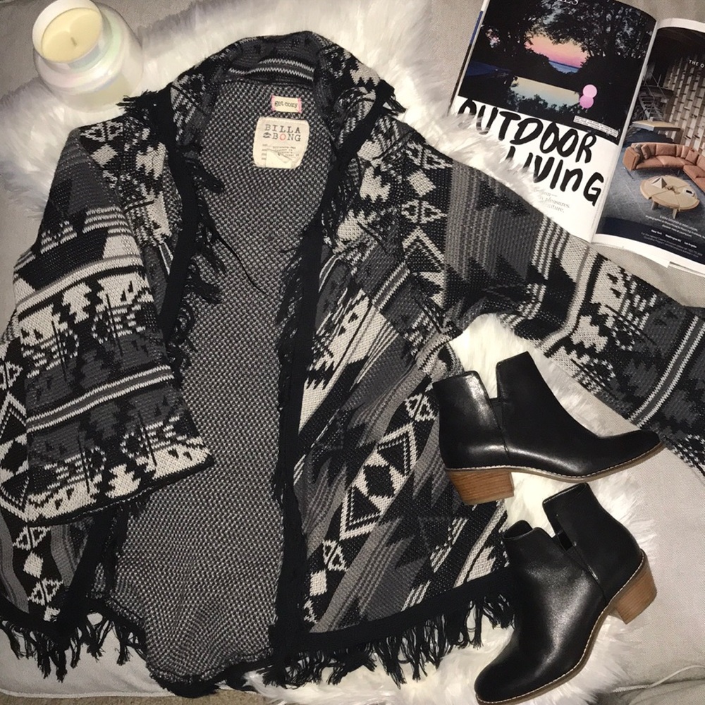 Billabong Fringe Wrap Sweater